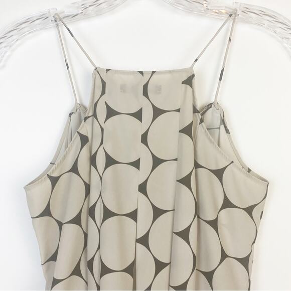 Madewell Circle Dot Pleated Cami Womens Blouse Tan Size 0 - Picture 9 of 13